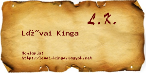 Lévai Kinga névjegykártya